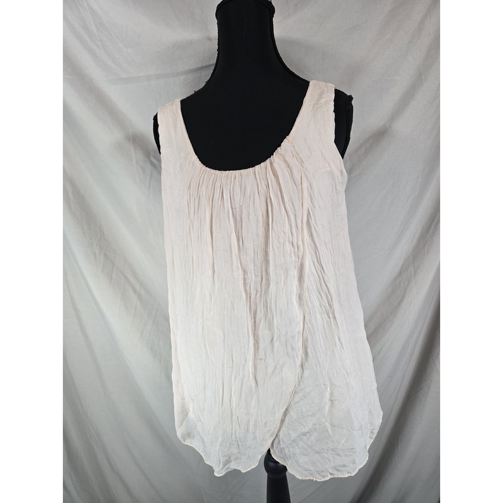 Angela Blush Pink Silk Sleeveless Blouse, Soft And Beautiful For Summer, Medium